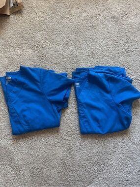2 Grey's Anatomy Women's V-Neck Scrub Tops - Blue